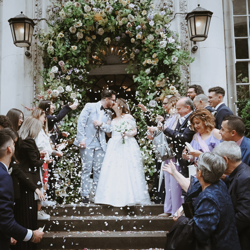 Wedding confetti exit